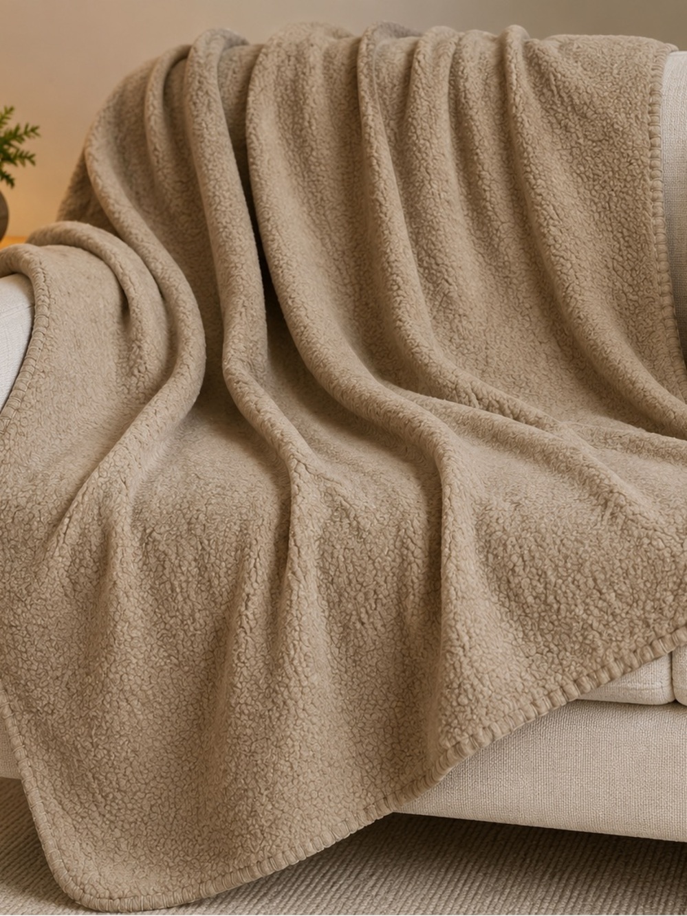 Tan Cozy Blanket for Bedding